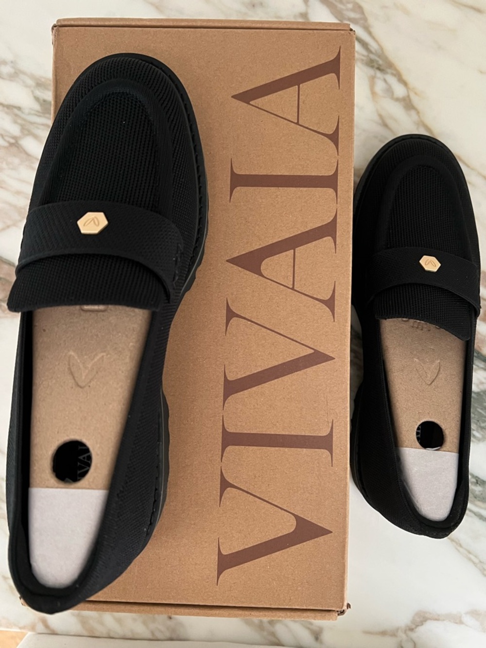 NEW IN BOX Vivaia Francesca Black Women's Loafers - Picture 8 of 10